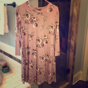 Lavender floral print dress